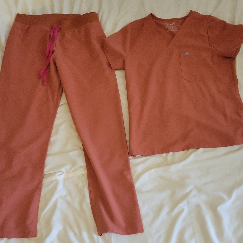 Figs Scrubs Terracota Top Catarina M Pants Livingston Reg M
